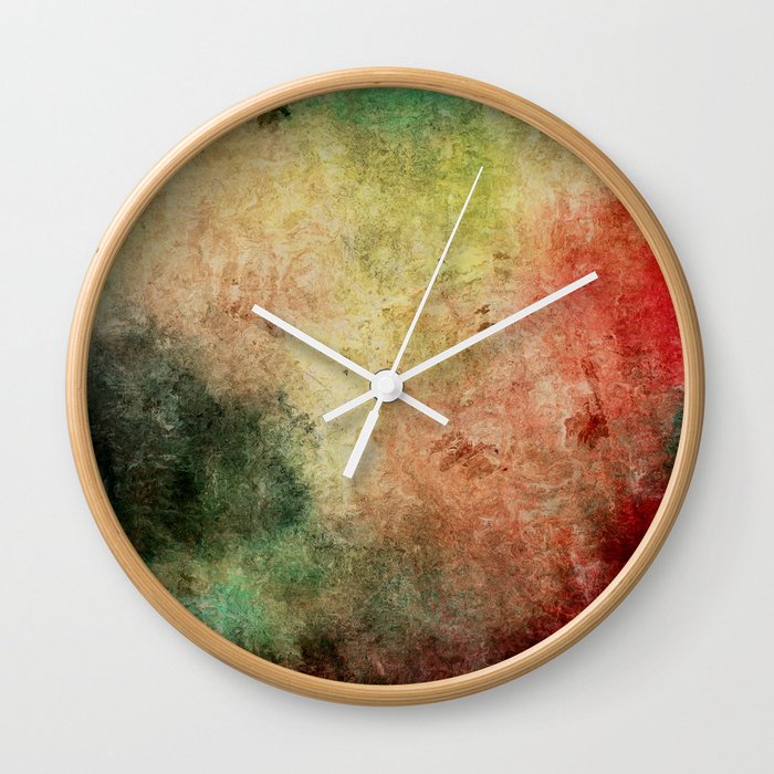 Old red green yellow Wall Clock