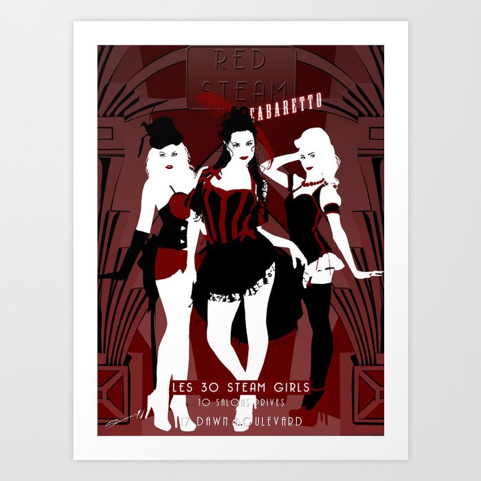 Red Steam Cabaretto Art Print