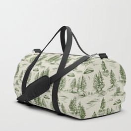 Green Alien Abduction Toile De Jouy Pattern Duffle Bag