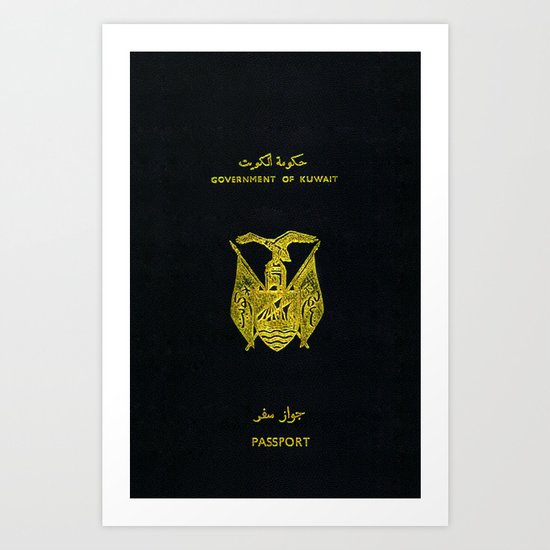 Old Kuwaiti Passport Art Print