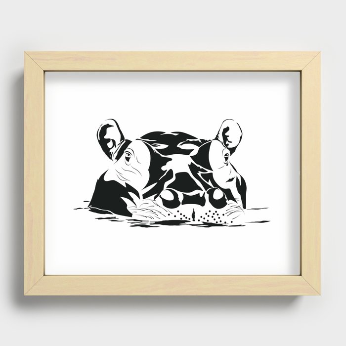Hippo Recessed Framed Print