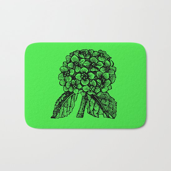 Green Hydrangea Bath Mat