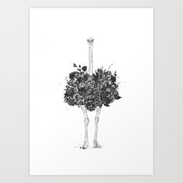 Floral ostrich Art Print