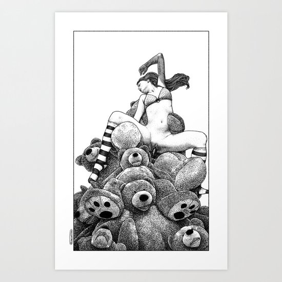 asc 606 - La récolte du miel (The vixen and the bears) Art Print