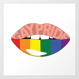 Gay Pride Lips Art Print
