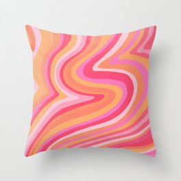 Sunshine Melt – Pink & Peach Palette Throw Pillow