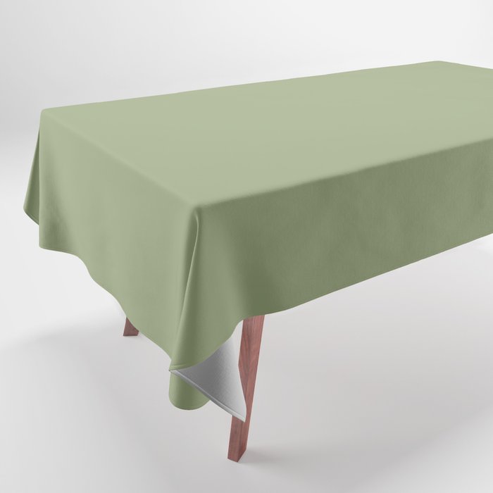 Medium Avocado Green Solid Color Pairs Gliddens 2022 Color of the Year Guacamole PPG1121-5 Tablecloth
