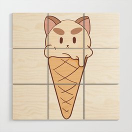 Ice cream puppycat Wood Wall Art
