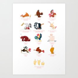 Chicken Yoga Art Print