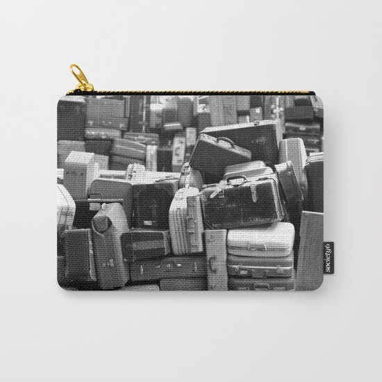 TOWER OF LUGGAGE in Black & White Carry-All Pouch