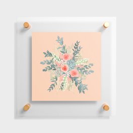 Peach floral Floating Acrylic Print