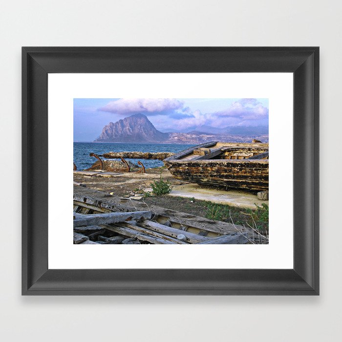 Old Port of Trapani on the Isle of Sicily Framed Art Print