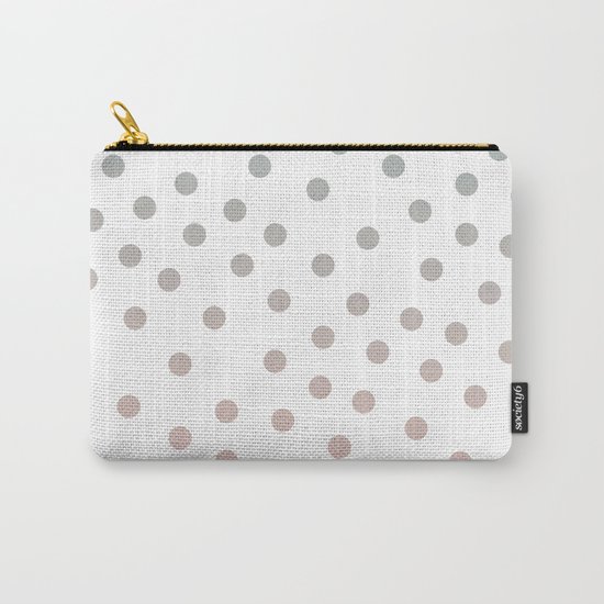 Simply Dots in Coral Peach Sea Green Gradient on White Carry-All Pouch