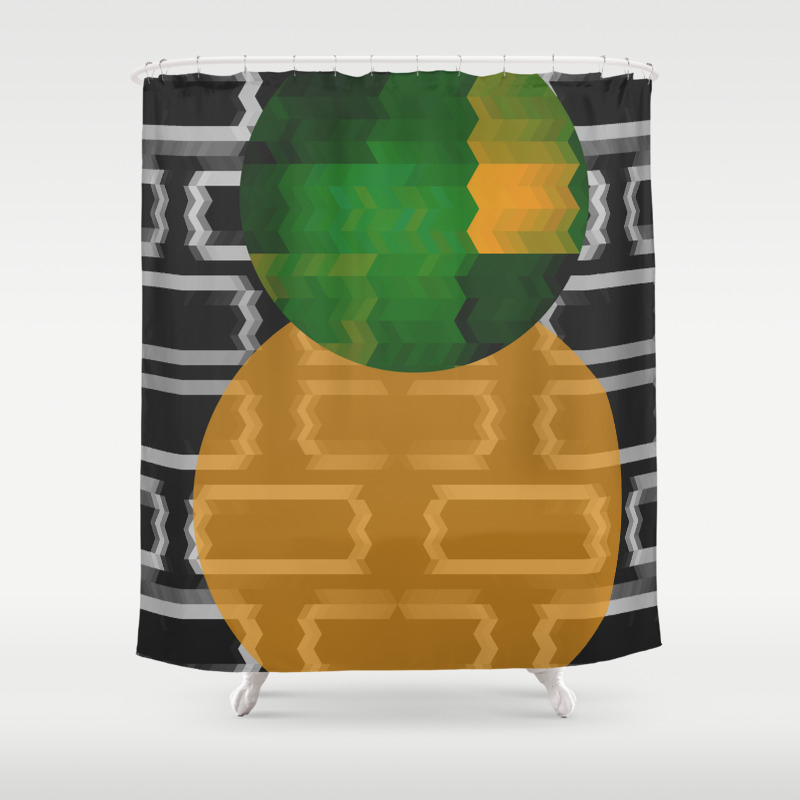 Funky In Green And Yellow Shower Curtain By Iheartgeo Society6