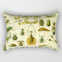 Adolphe Millot "Insectes" 2. Rectangular Pillow