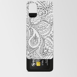 BUTTERFLY ON FLORAL BACKGOUND IN BLACK AND WHITE. Android Card Case