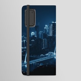Bridge and city urban architecture at night in Chongqing, China.  Android Wallet Case