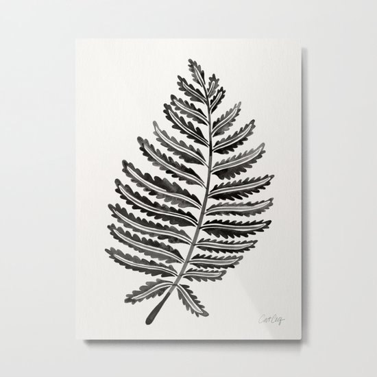 Fern Leaf – Black Palette Metal Print