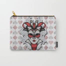 Queen of Harlequins Carry-All Pouch | Mask, Venetianmask, Joker, Harlequin, Pop Art, Illustration, Drawing, Digital 