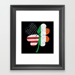 Shamrock American Flag Irish Saint Patrick's Day Framed Art Print