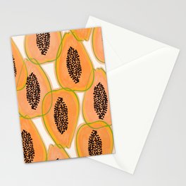 Papaya Cravings | Pastel Watercolor Tropical Fruit Food Painting | Juicy Sweet Illustration Stationery Card