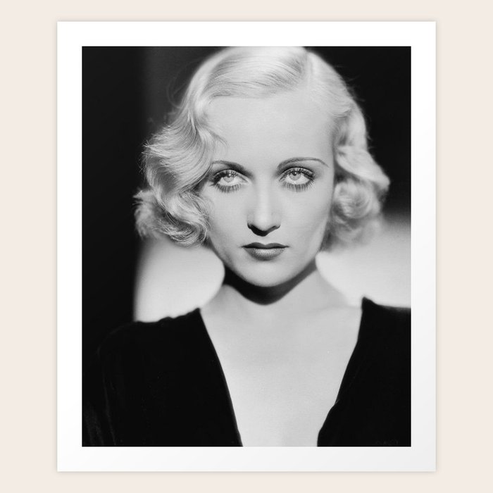 Carole Lombard classic black and white photograph Art Print by Astrid