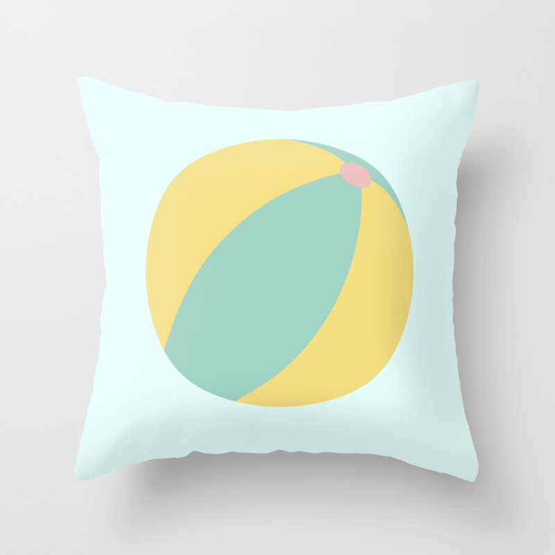 Cute Summer Beach Ball Throw Pillow By Newburydesigns Society6