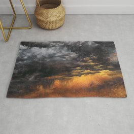 Watercolor Sky No 6 - dramatic storm clouds Rug