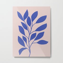 Blue Leaves Metal Print | Minimalism, Minimalistic, Colorful, Geometric, Vector, Painting, Minimal, Color, Midcentury, Modern 