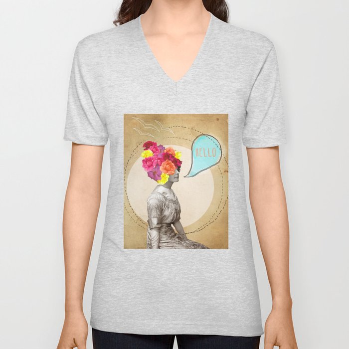Collage Love - Miss Lady Bird V Neck T Shirt