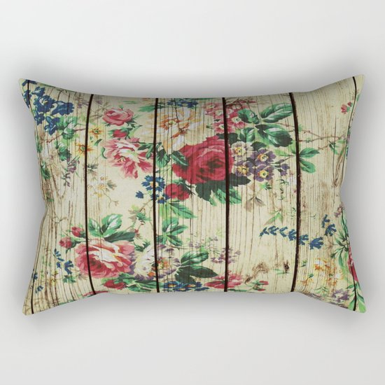 Flowers on Wood 01 Rectangular Pillow