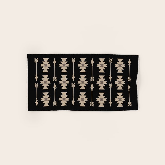 Black and beige towels on sale