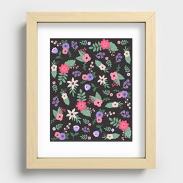 Black Floral Recessed Framed Print