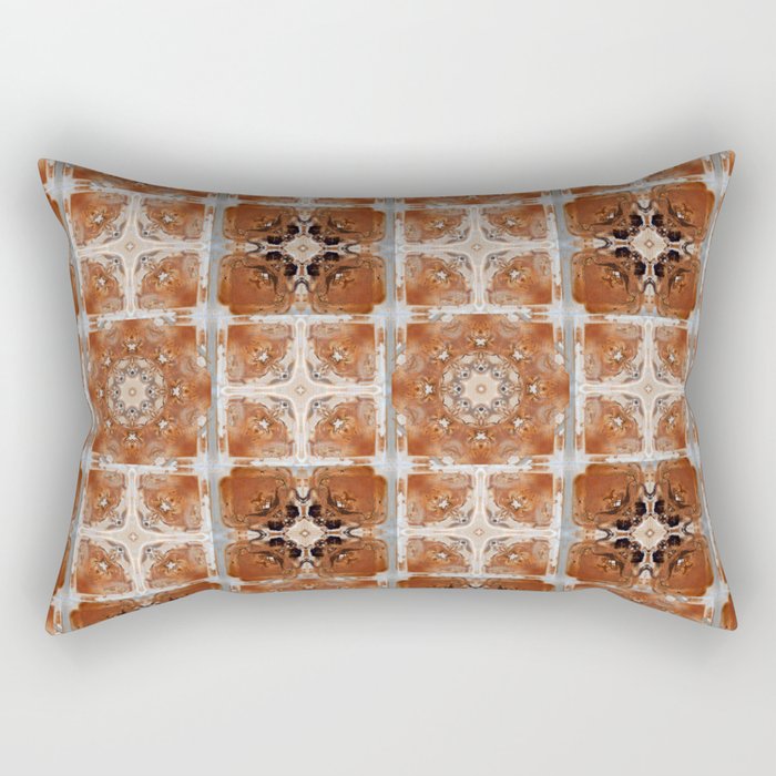 Rust Brown Plum Modern Gothic Tile Pattern Rectangular Pillow