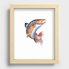 Jumping Salmon Recessed Framed Print