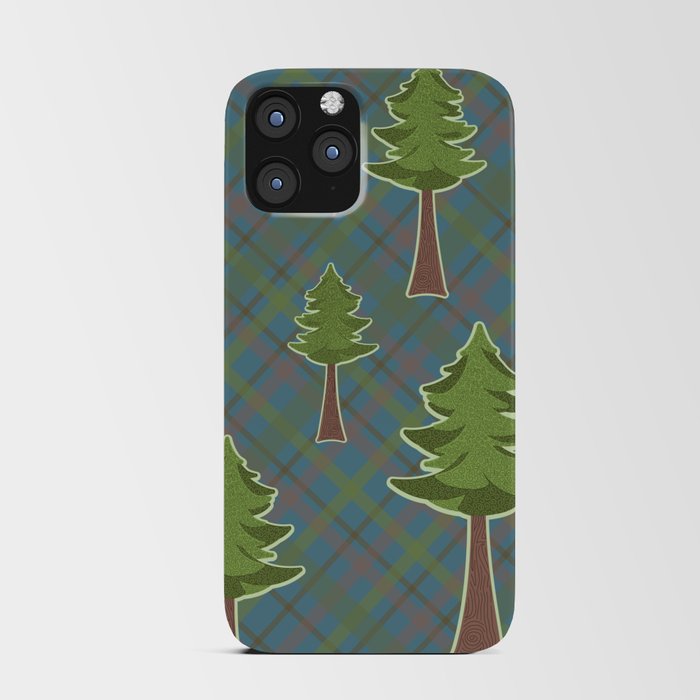 Trees on Plaid iPhone Card Case