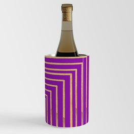Golden Linear Abstract Art Pattern Wine Chiller