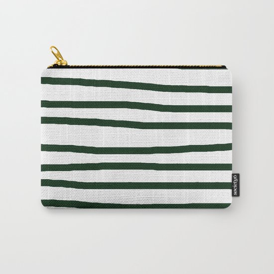 Simply Drawn Stripes in Pine Green Carry-All Pouch