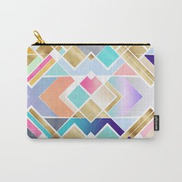 Modern Gold Geometric Colorful Design Carry-All Pouch