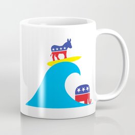 Democratic Donkey Riding Midterm Eection Blue Wave Coffee Mug