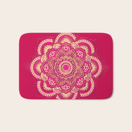 Namaste in Red Bath Mat