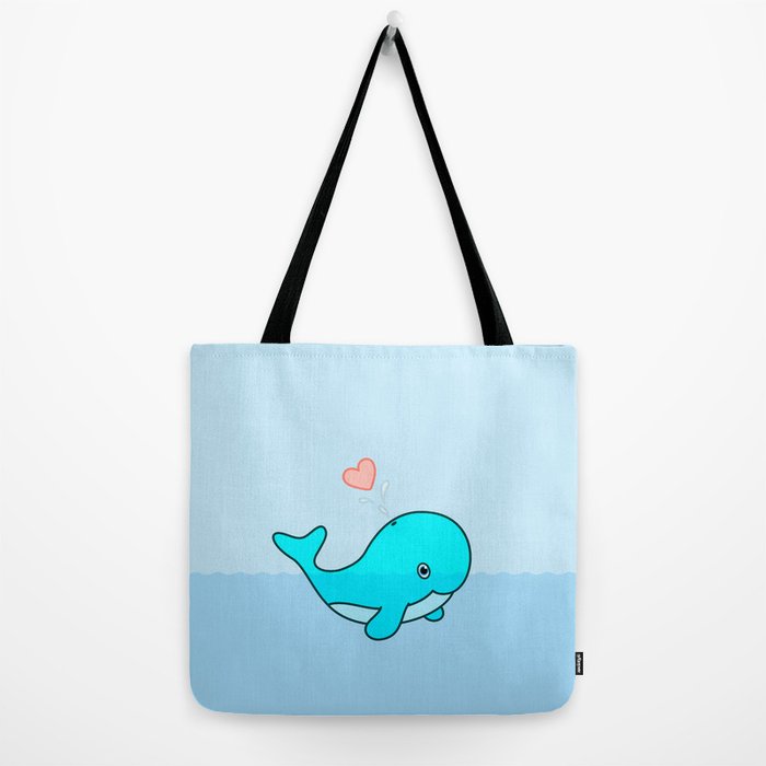 Cute Whale Loves To Swim Tote Bag by CreativeAngel Society6