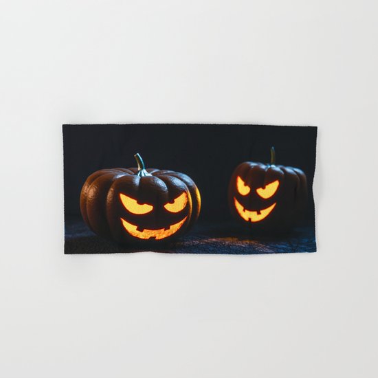 Halloween Pumpkin Lantern Hand & Bath Towel