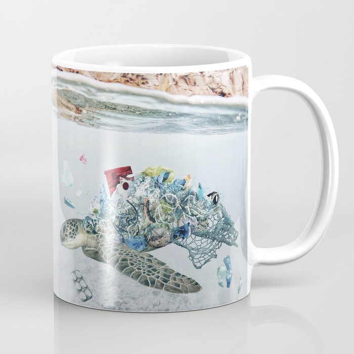 Coral & Trash Turtles • Save the Planet Coffee Mug
