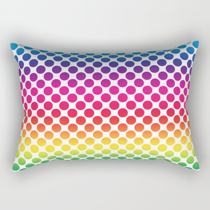 Rainbow Polka Dots #2 Rectangular Pillow
