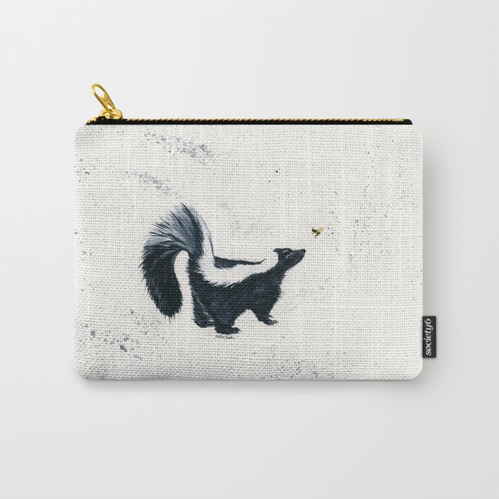 Curious Skunk - animal watercolor painting Carry-All Pouch