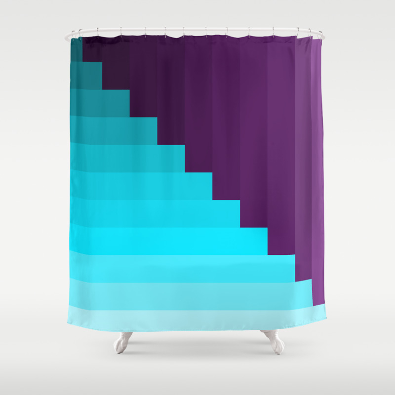 Ups And Down Deep Within Purple Blue Turquoise Shower