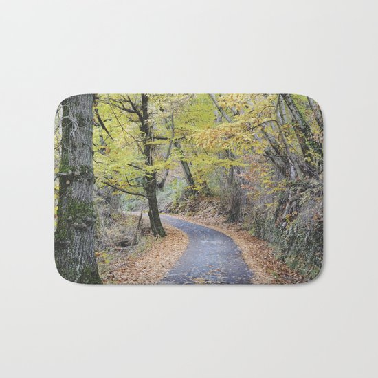 Into the autumn woods Bath Mat