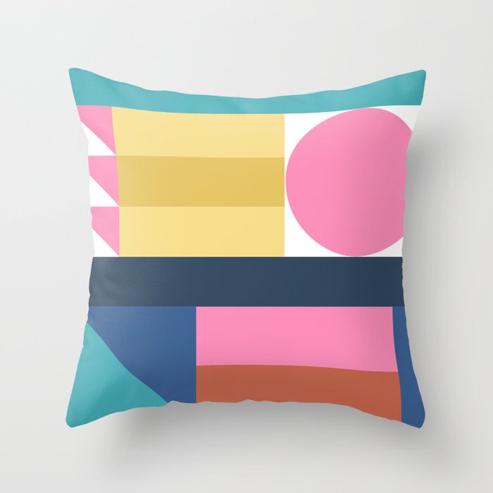 Pink and yellow store pillows
