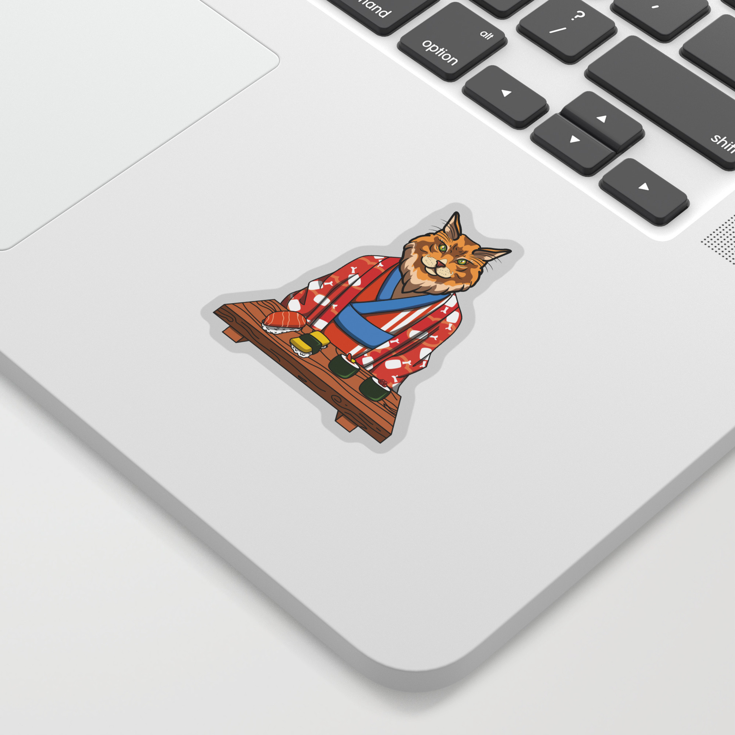 Mania professionel Hør efter Kawaii Japanese Maine Coon Cat Kimono Sushi Sticker by Unlimitee | Society6